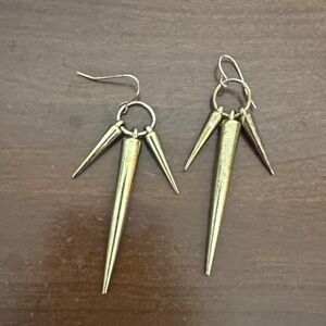 Gold Spike Dangle Earrings